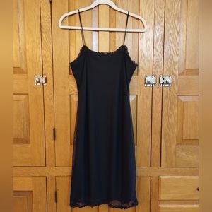 Vintage Ralph by RL inky black layered sleeveless lacy slinky little black dress